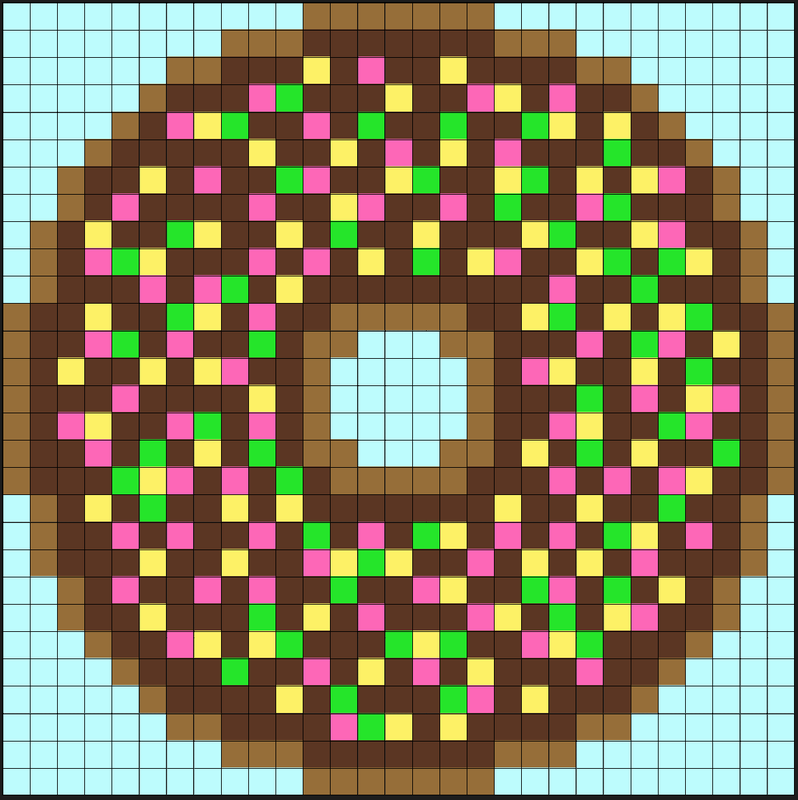 Perler Bead Donuts - Pixel Art Shop